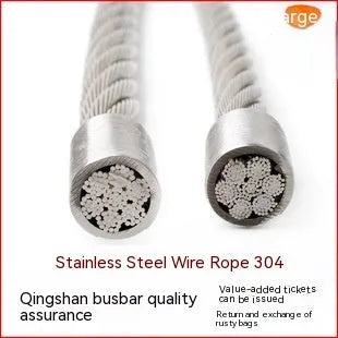 304 stainless steel anti-theft security wire rope showing flexible multi-strand construction