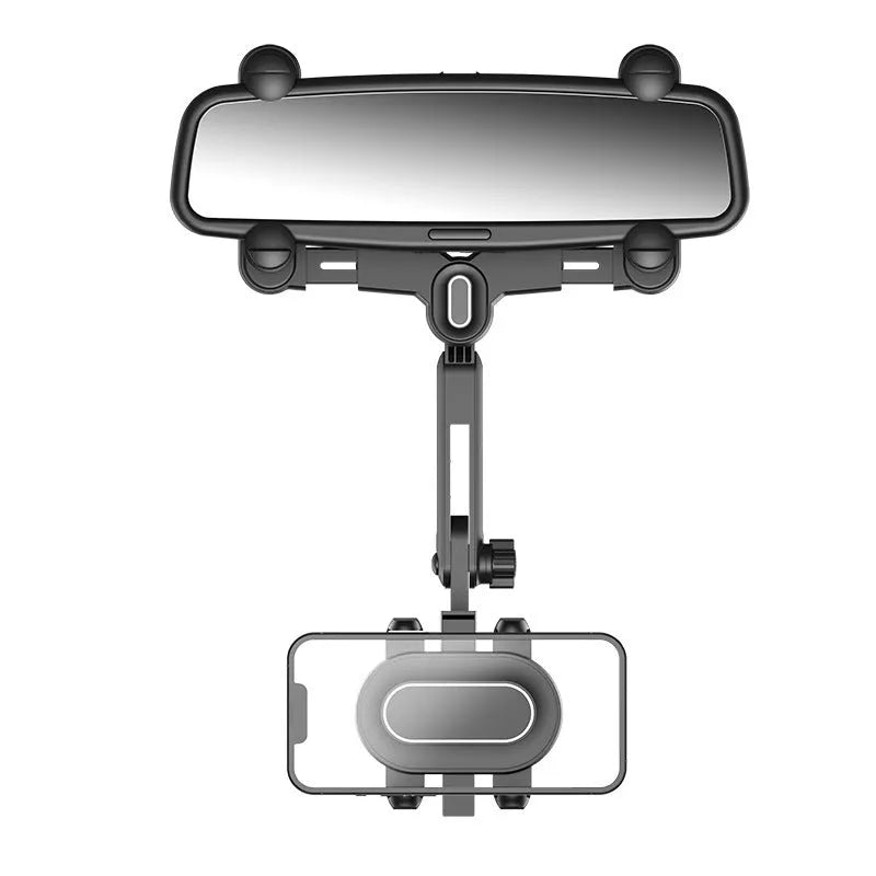 7th generation rear view mirror snap-on phone holder with retractable bracket for 4.0-7.0 inch smartphones