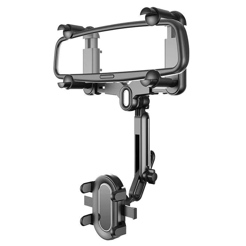 7th generation rear view mirror snap-on phone holder with retractable bracket for 4.0-7.0 inch smartphones