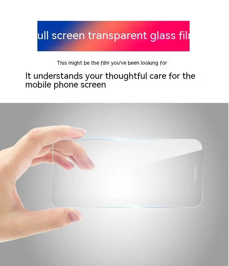 HD tempered glass screen protector for Samsung phones on a mobile device.