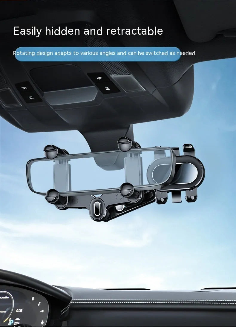 Car rearview mirror bracket ABS universal phone holder with clip-on and folding rod style
