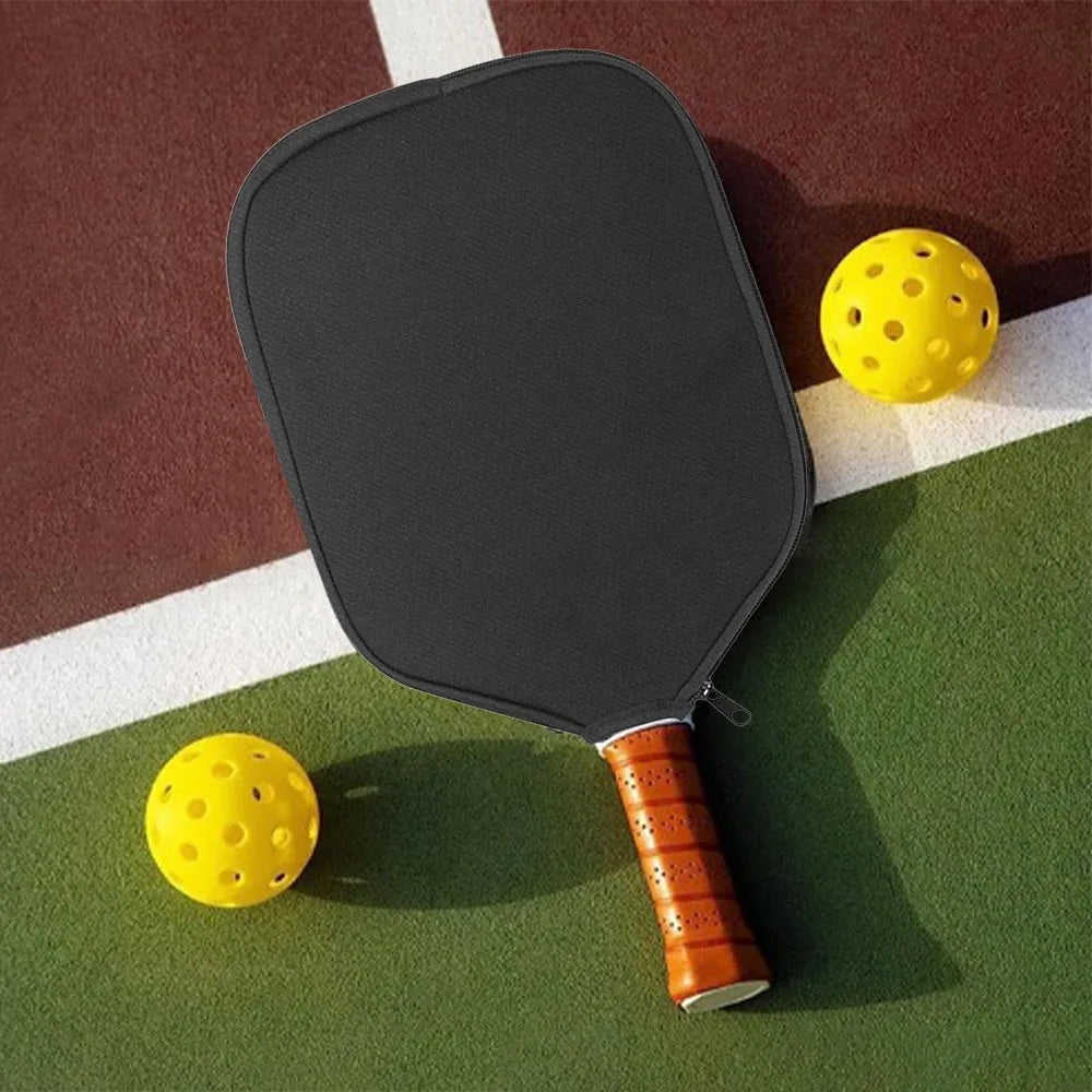 Black neoprene racket protective sleeve for table tennis equipment