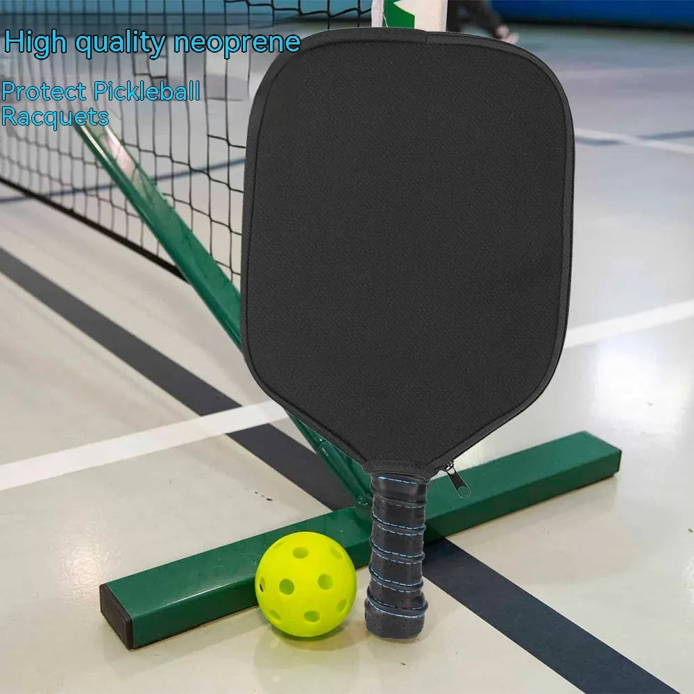 Black neoprene racket protective sleeve for table tennis equipment
