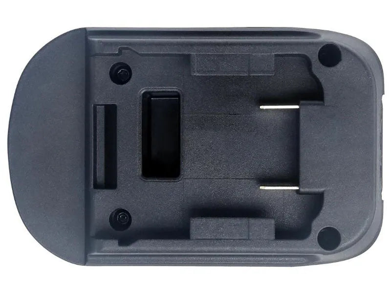 Black Milwaukee to MAKITA battery adapter measuring 125x90x65 mm for DM18M to H99F conversion