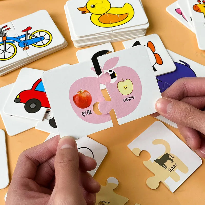 Children's early education card toy set paper cards animal world fruits vegetables transportation daily necessities colour box