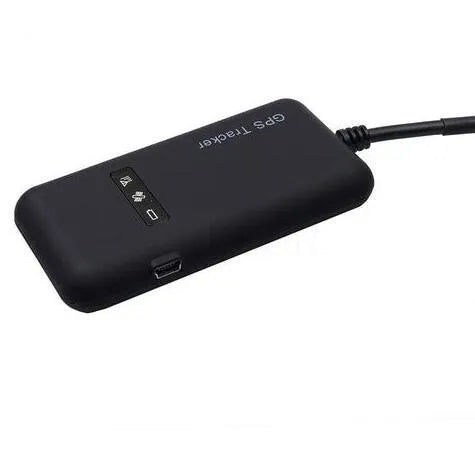 Electric car tracker GPS anti-theft device in black ABS+PC casing with compact dimensions