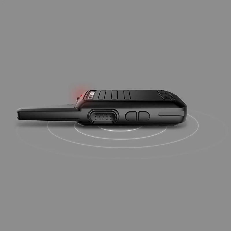 TIENGU black wireless handheld radio intercom with LED flashlight and back clip
