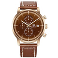 BENYAR binya multifunctional timing watch with genuine leather strap, 43mm dial, 3ATM water resistant