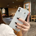 Transparent TPU phone case for Apple iPhone, anti-drop protection, available in purple, white, pink, green, black