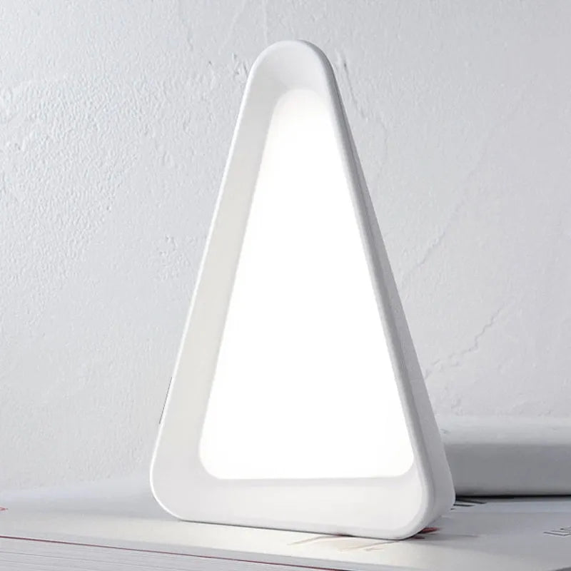 Creative flip LED night light in simple white with petal shape, USB chargeable gravity sensor lamp on desk