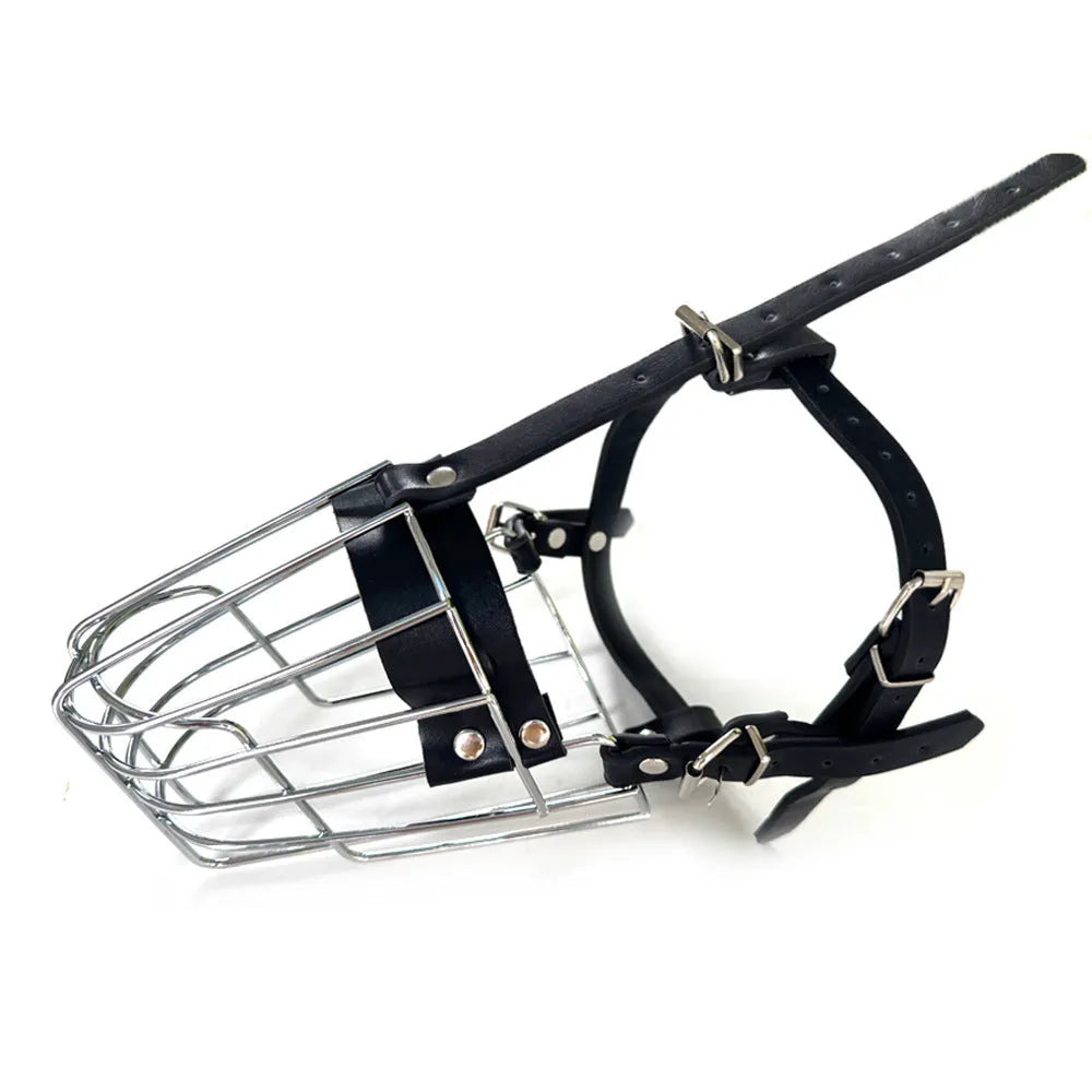 Black metal dog muzzle for Golden Retriever and German Shepherd breeds