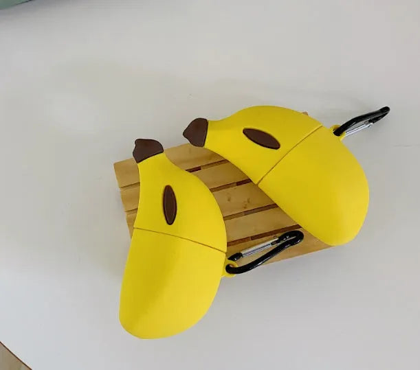 Banana yellow silicone protective case for Apple AirPods Pro wireless earbuds