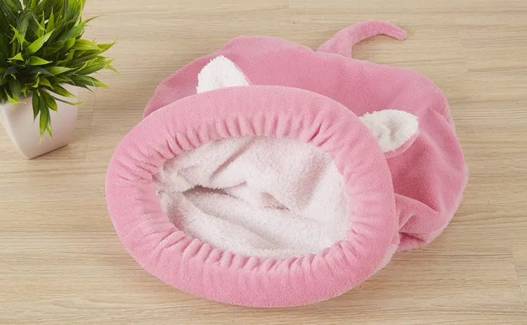 Cat and dog plush sleeping bag mat cloth nest coffee colour 50x40cm