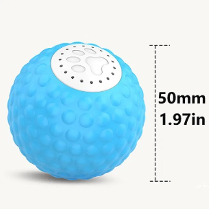 Smart remote control cat toy with rolling ball in blue, green and yellow colour options