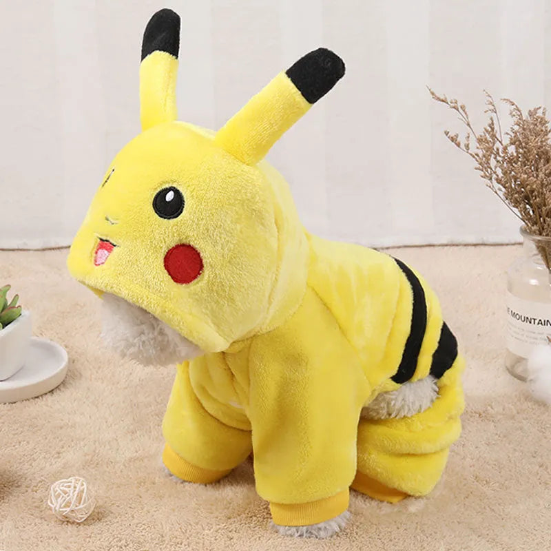 Fleece cartoon cosplay hoodie coat for small to medium cats and dogs in six sizes