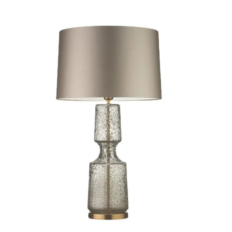 Simple glass art table lamp in blue-green large 76x38cm on a living room side table