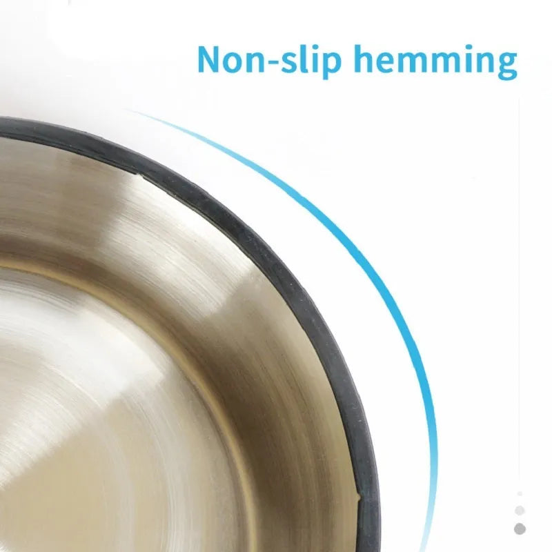 Dual-part stainless steel and melamine pet bowl with non-slip silicone base in assorted colours