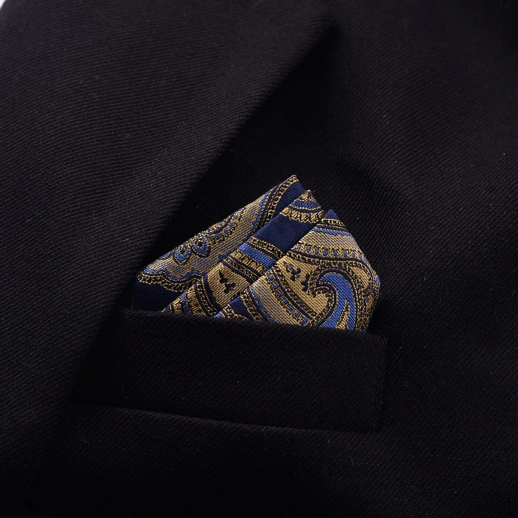 Men's jacquard printed pocket square 23 x 23cm in multi-colour options for formal suit and blazer pocket wear