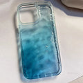 Silicone phone case with faded blue water pattern for iPhone