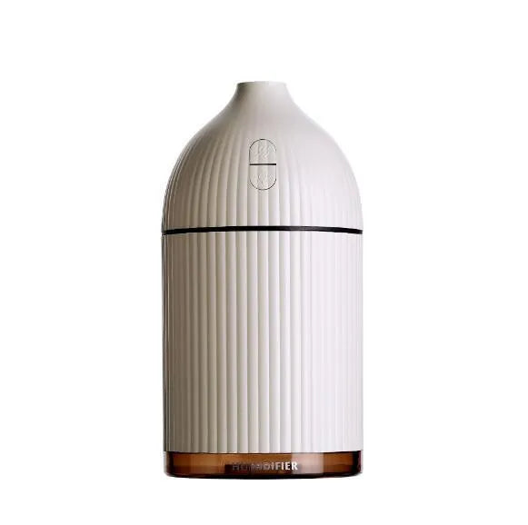 White USB-powered aromatherapy diffuser and humidifier with LED light, 300ml capacity