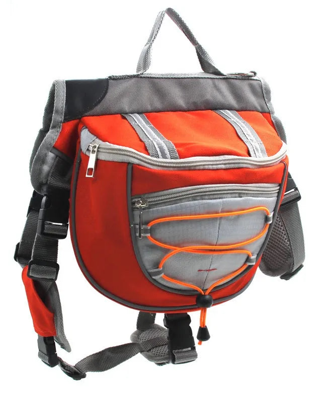 Small pet travel backpack carrier in nylon plaid, available in green orange blue, for cats and dogs