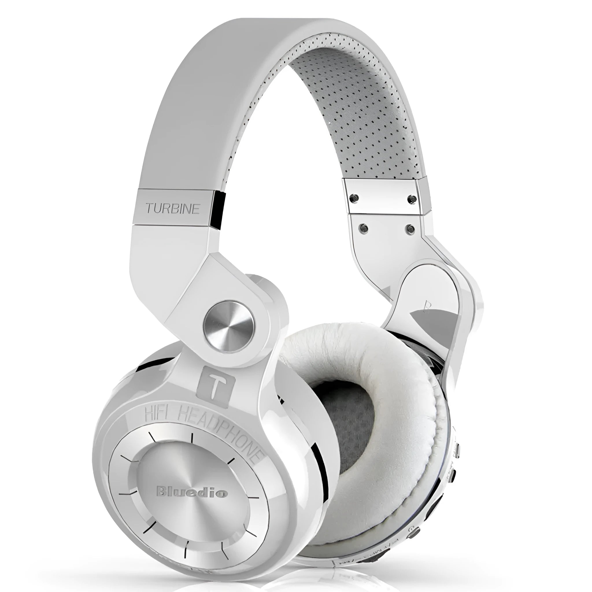 Bluetooth headset with head-mounted design in black, blue, red or white colours with subwoofer line