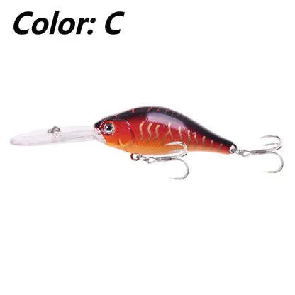 Little Fat Man 10.5cm deep diving mino fishing lure with long tongue board in various colour options