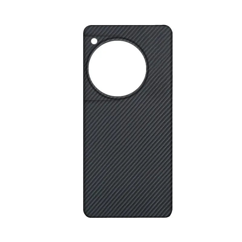 Black hand-woven Kevlar anti-wear phone case for OnePlus 12 with crater texture