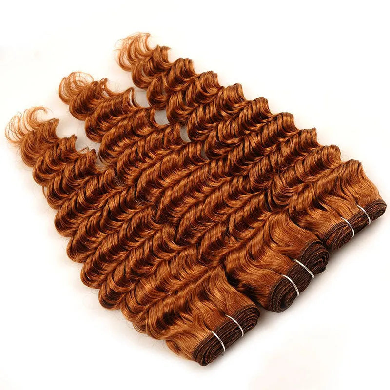 100g deep wave human hair bundle brown colour available in sizes 8 to 26 inches