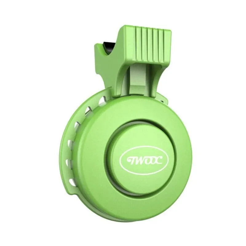 TWOOC T-002 bicycle charging speaker electronic horn mounted on handlebar, black colour, with wired switch and rubber strap