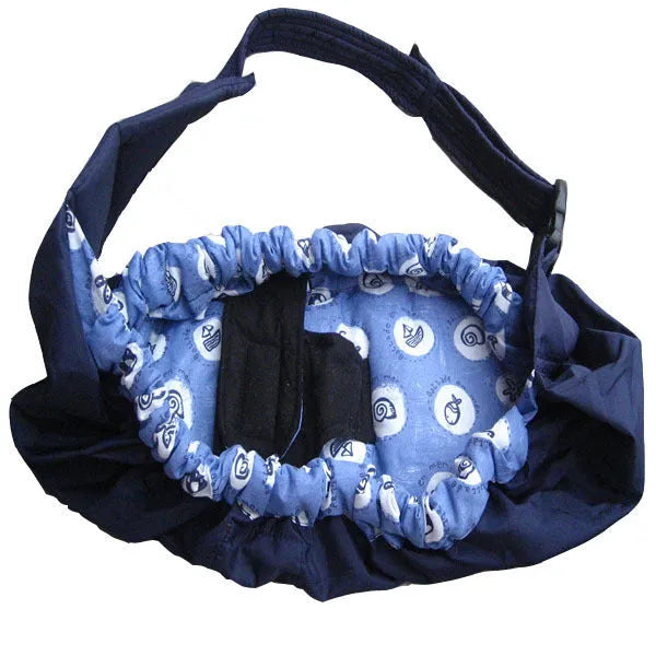 Newborn baby carrier one shoulder cross-arm TC cotton sling in blue plaid for 0-6 months