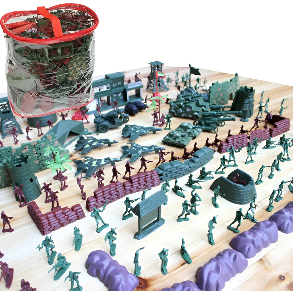 Small plastic soldier model set 500 pieces 4cm tall in photo colour