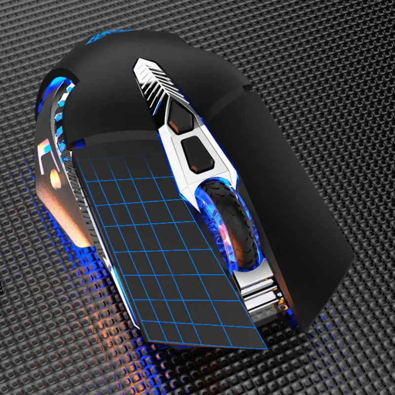Black silent wireless Bluetooth e-sports mouse with 800mAh rechargeable battery