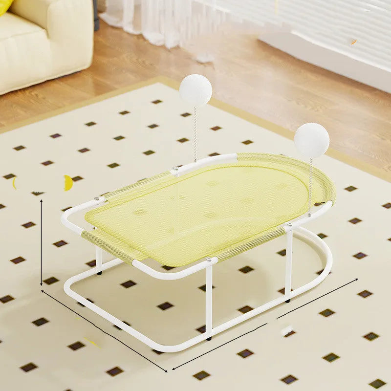 Large fabric cat kennel in grey colour showing breathable construction