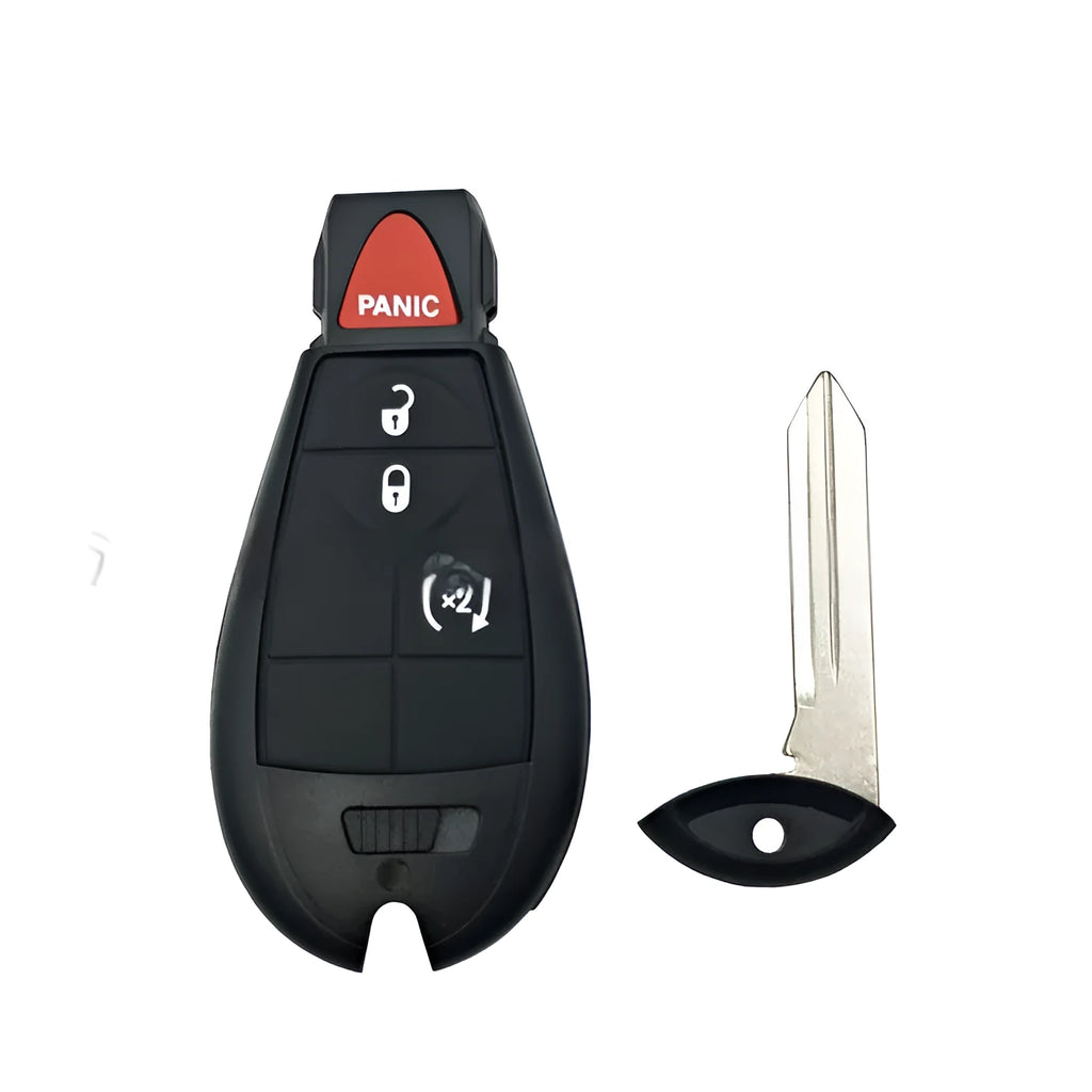 Replacement plastic key shell for Dodge and Chrysler car smart keys, showing dimensions 85x42x15mm.