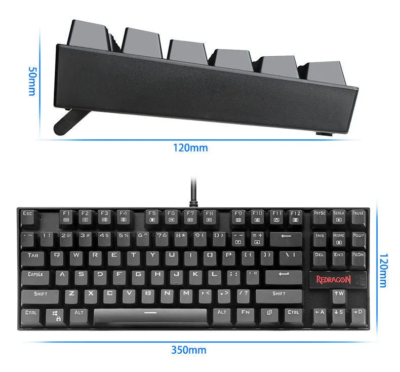 Monochrome wired mechanical gaming keyboard set with green axis switches, mouse, mouse pad, and headphones in coordinated black