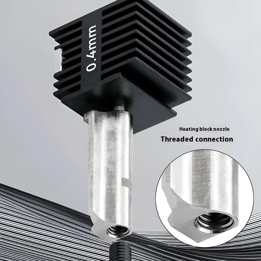 Hardened steel hot end nozzle kit with four sizes for Bambu Lab A1 Mini 3D printer, includes black silicone sleeve.