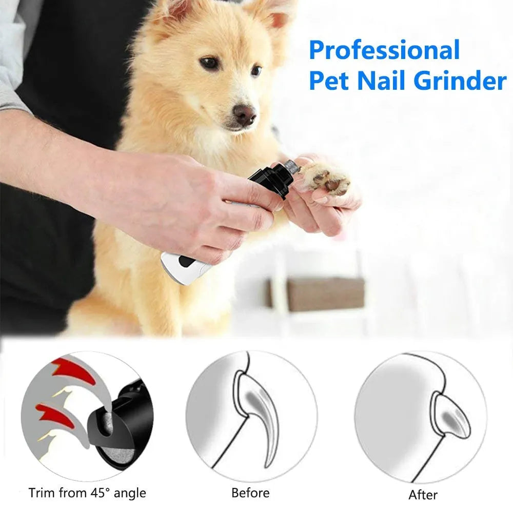 3-speed electric dog nail trimmer with LED display and dust collection system