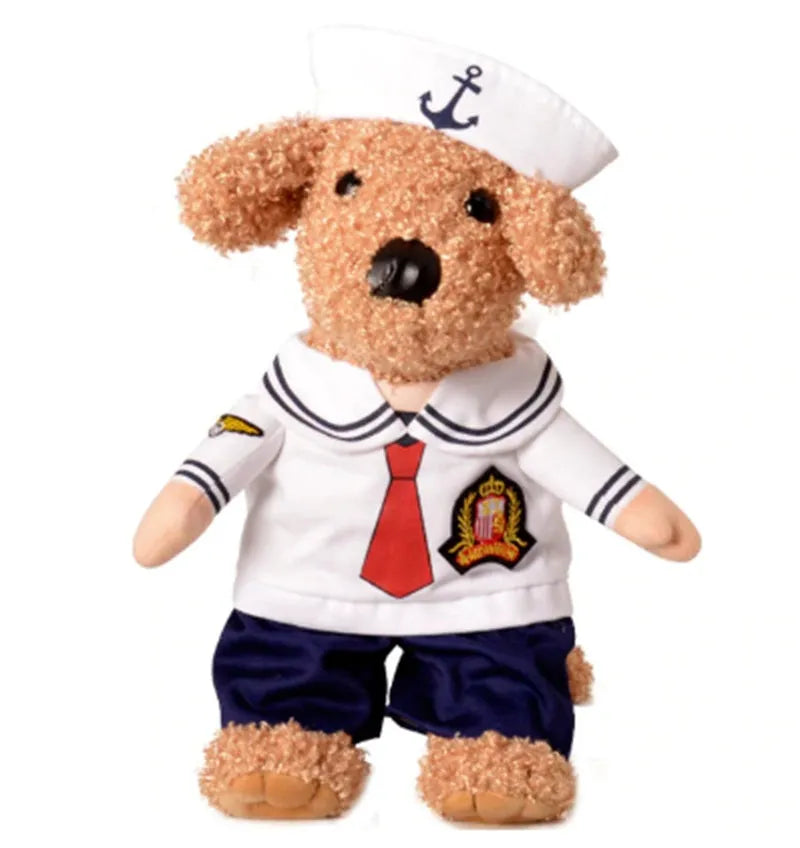 Sailor-style polyester pet costume for cats and dogs, fashion minimalist design, available in sizes S to XL