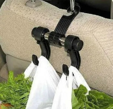 Polypropylene vehicle hanger 17x6x11cm hooking onto car seat for organising bags