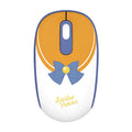 Pink Sailor Moon wireless mouse with USB receiver on desk