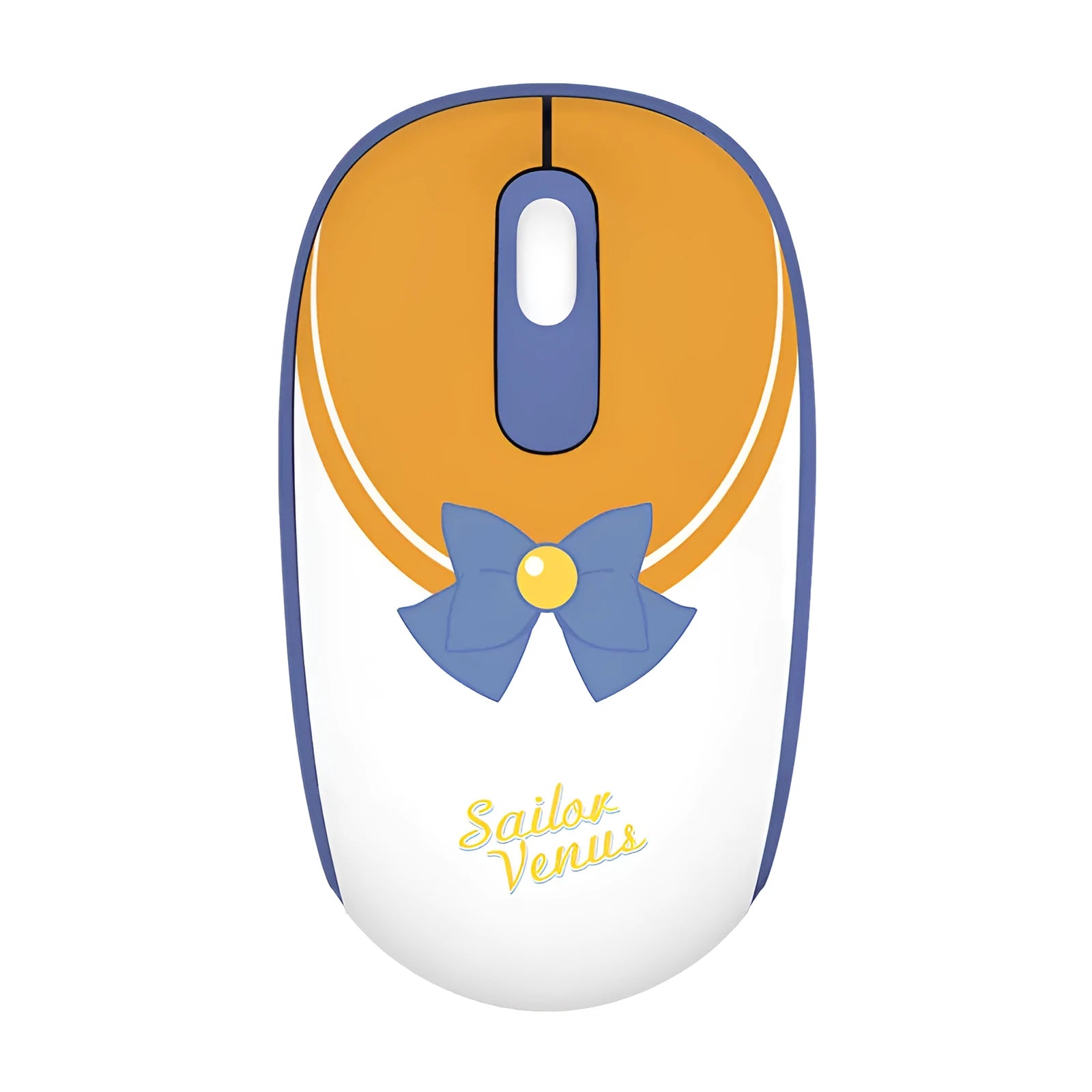 Pink Sailor Moon wireless mouse with USB receiver on desk
