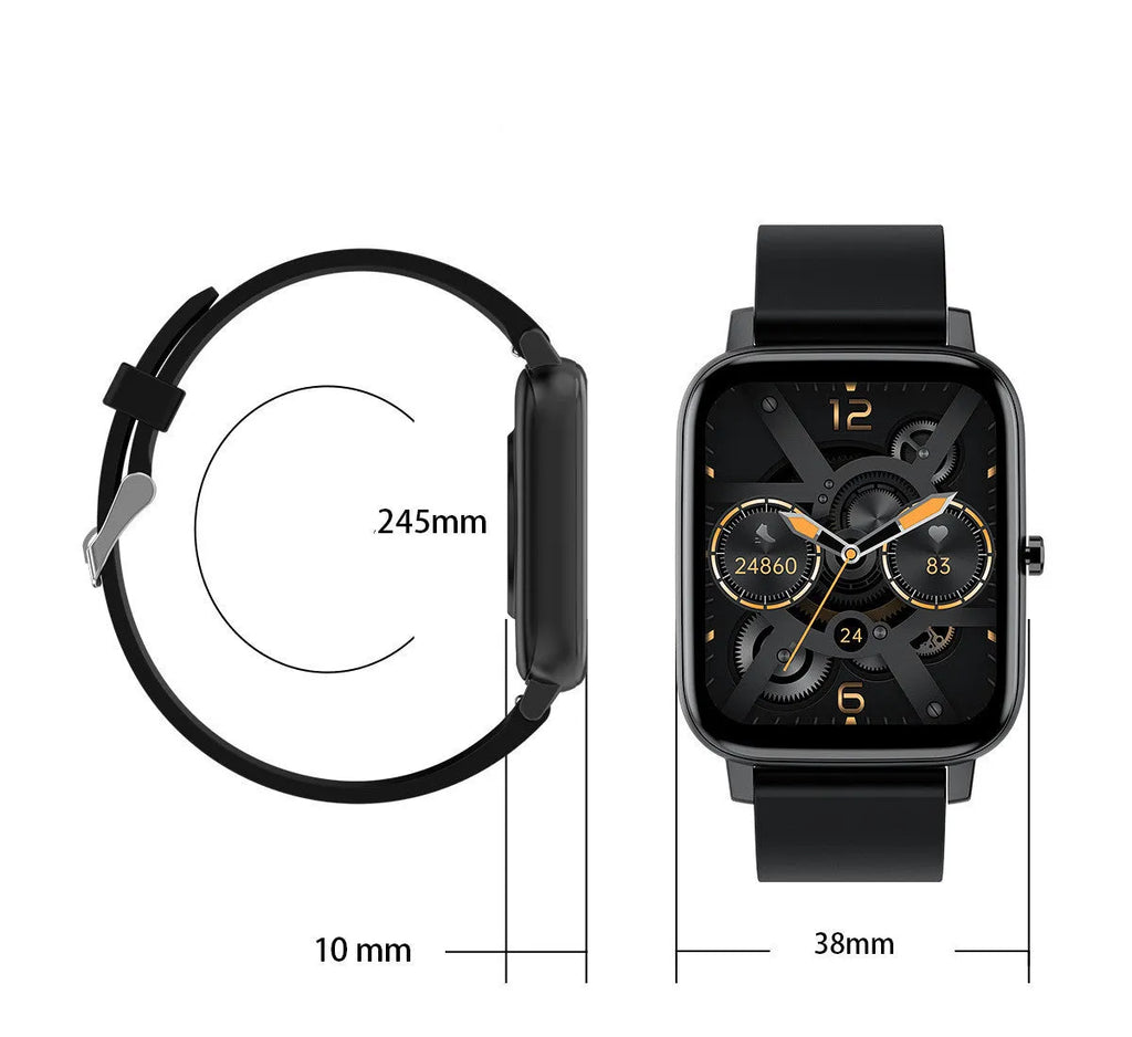 H80 fashion sports smart watch with ECG and blood oxygen monitoring on a silicone strap