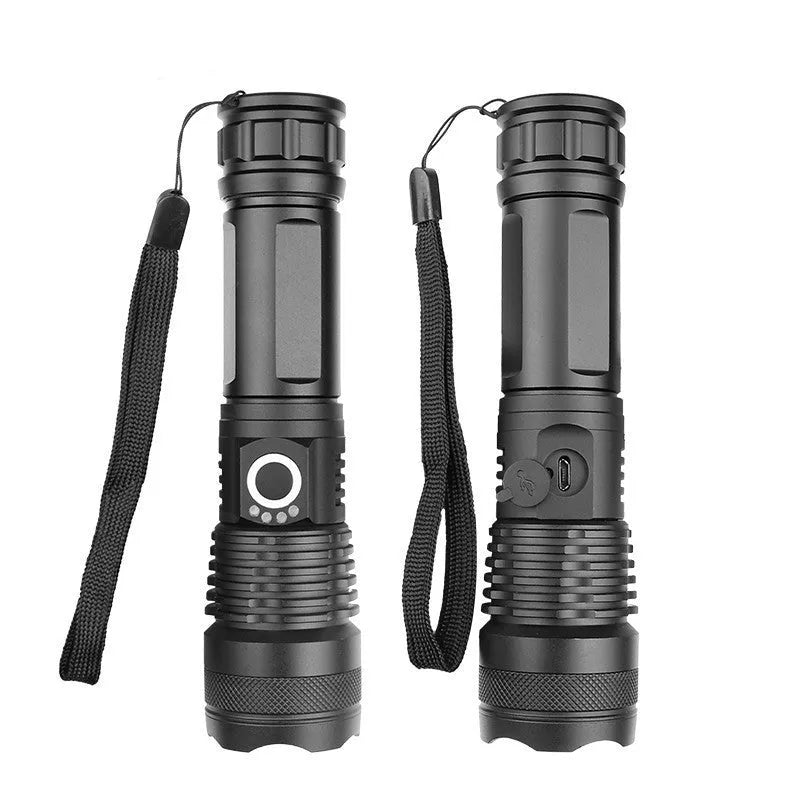 USB charging Zoom P50 flashlight with XHP50 bulb, telescopic zoom, aluminium shell, waterproof, drop-resistant, five light modes