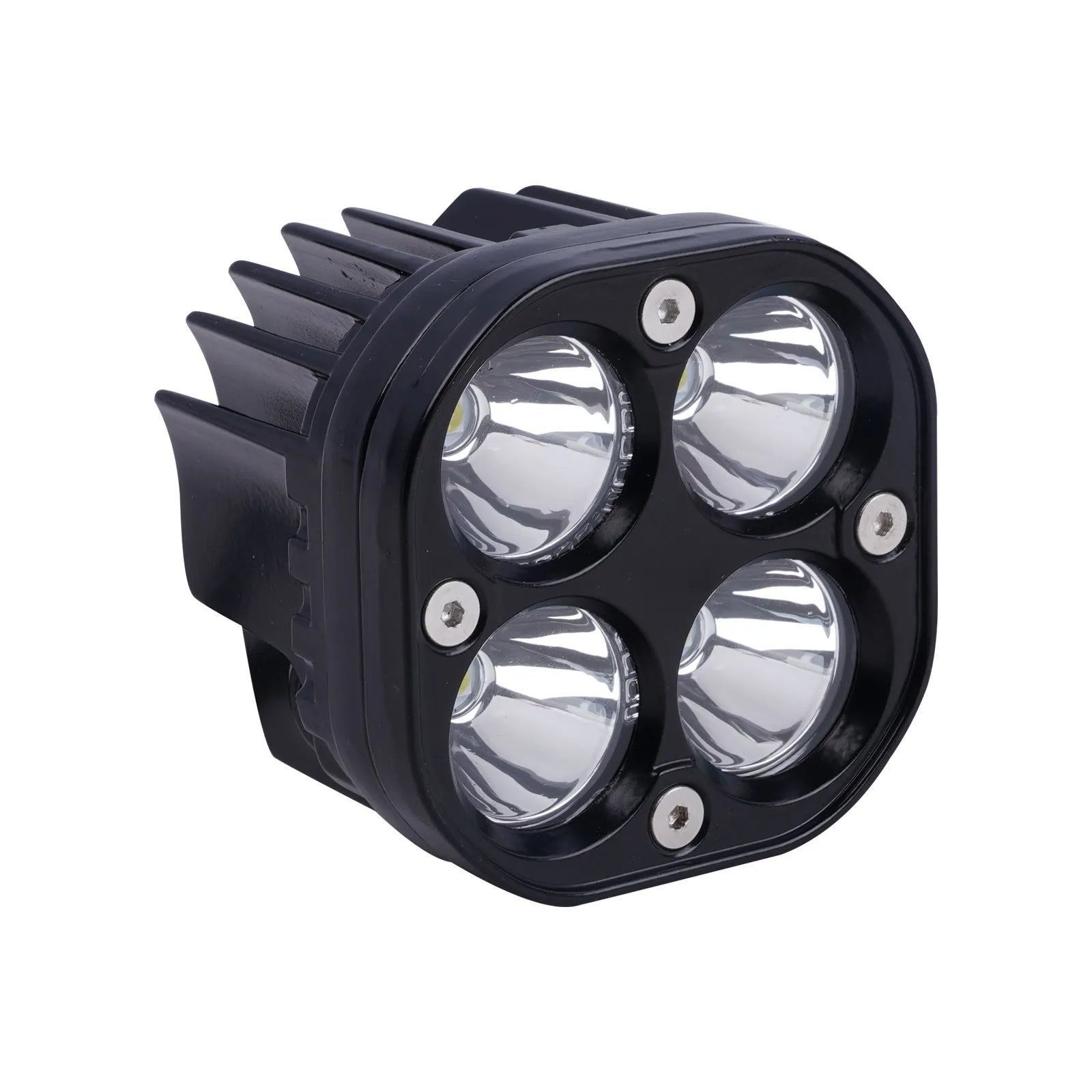 Four-eye vehicle headlight modification unit with aluminium base plate, white and yellow light options