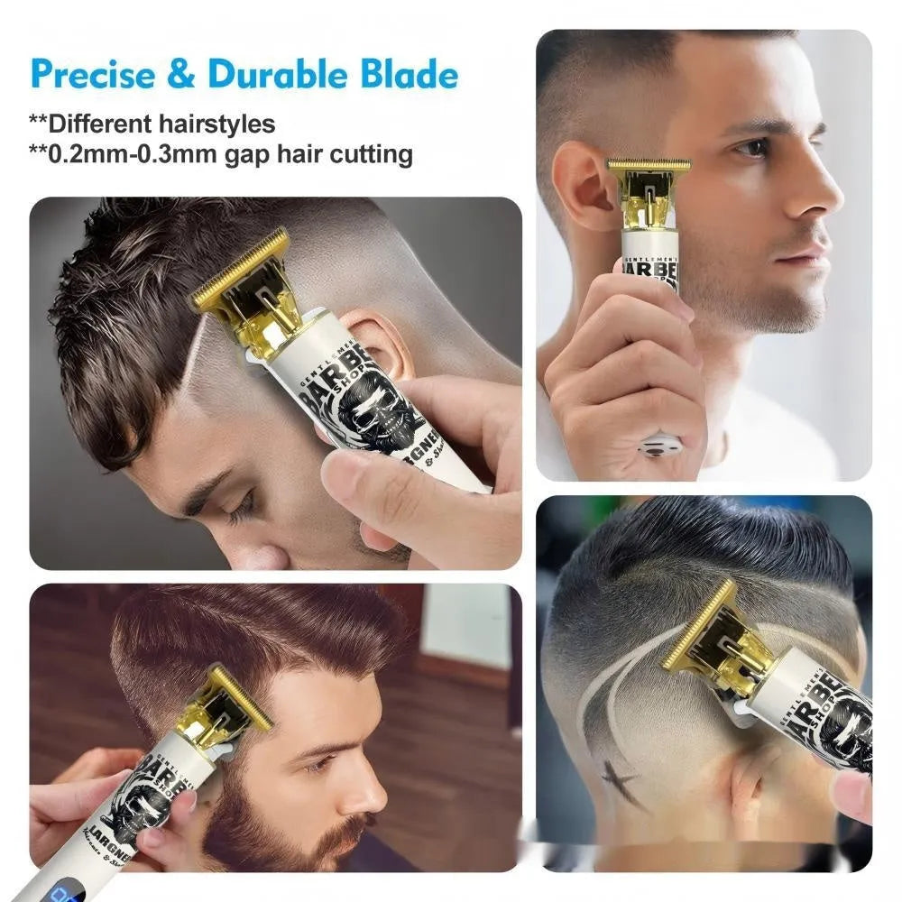 Rechargeable hair clipper with stainless steel cutter head and USB charging cable
