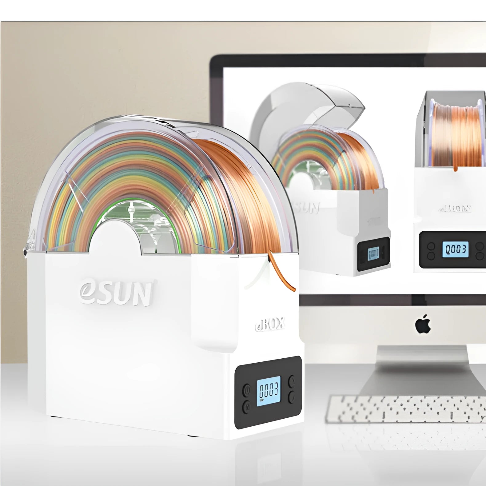 eBOX Lite 3D printing consumables drying storage box with wire heating element.