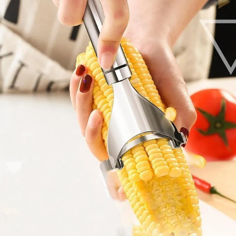 Stainless steel corn planer 18cm silver kernel stripper for household kitchen use