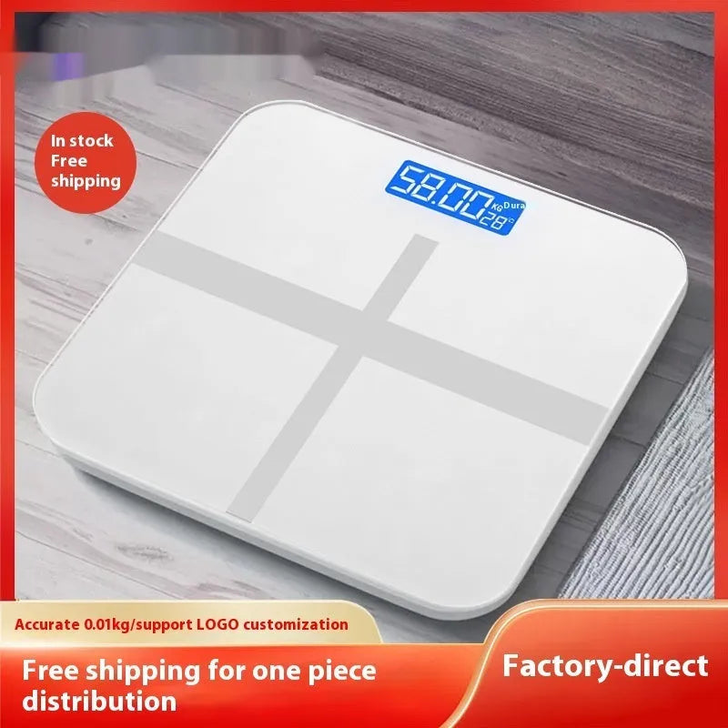 Household body weighing scale in Cross Ice Crystal White colour with 26x26 dimensions and USB charging capability