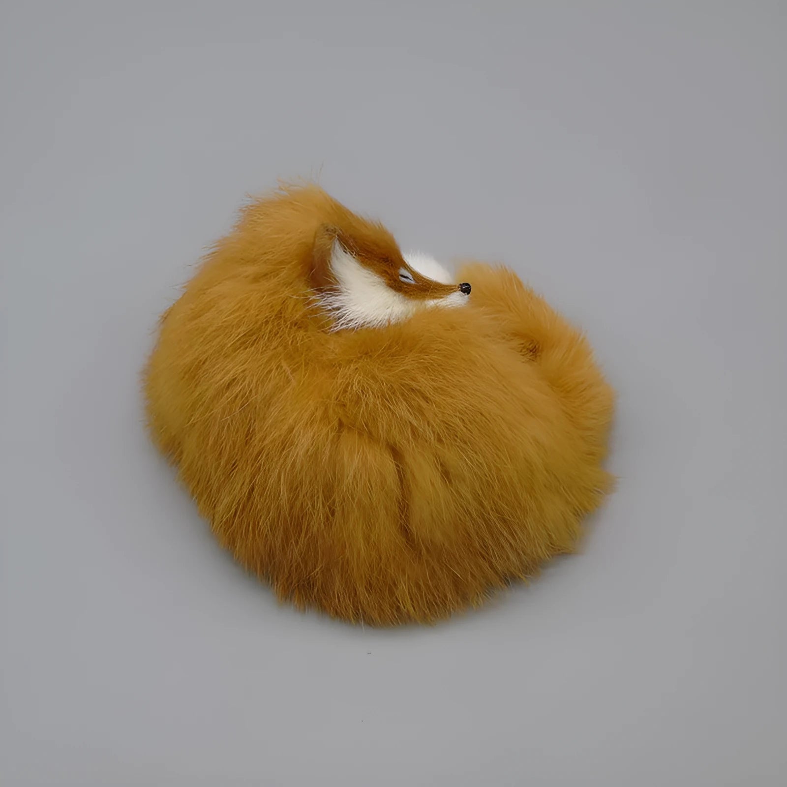 Small artificial fox fur decoration ornament in white, red, or yellow colours for car or home